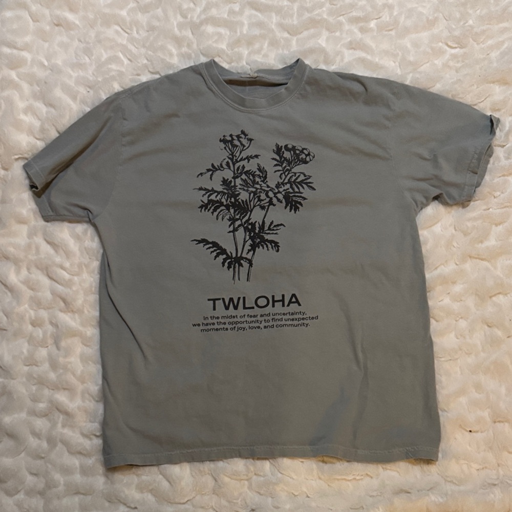 TWLOHA Gray Botanical Graphic Tee